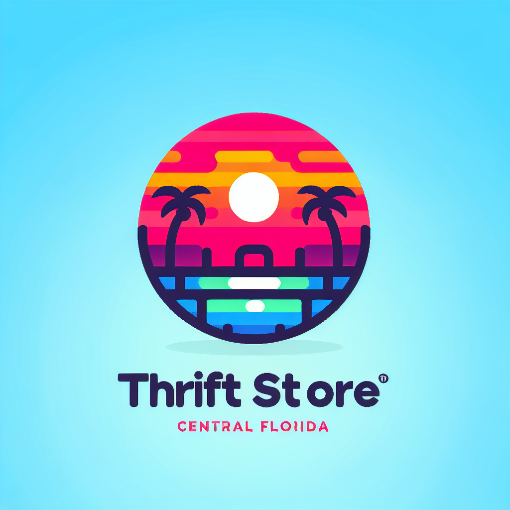 A logo for a thrift store website in Central Florida that showcases amazing thrift finds, capturing the excitement and joy of discovering unique and affordable treasures in a fun and vibrant design.