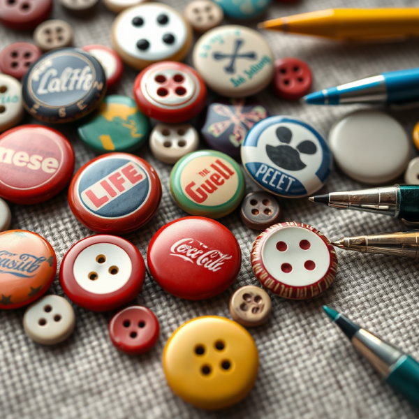 Valuable Collectible Items: Patches, Buttons, Pinback Buttons, Pens, and Key Chains 